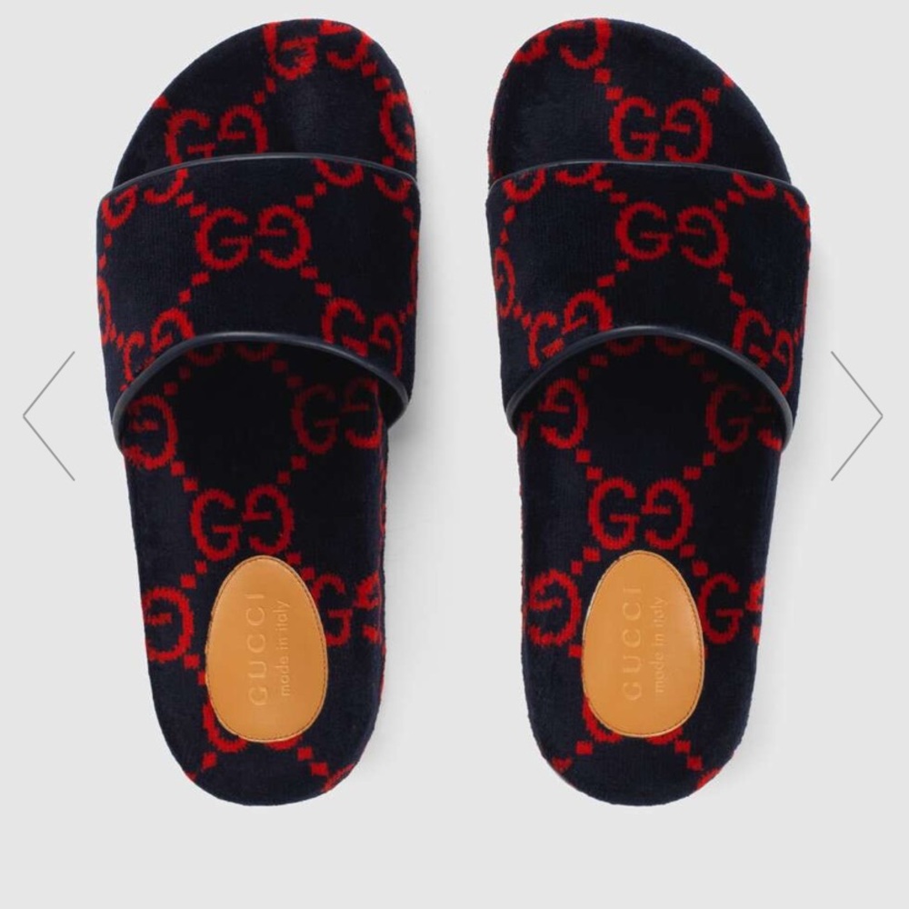 Terry cloth Gucci slides